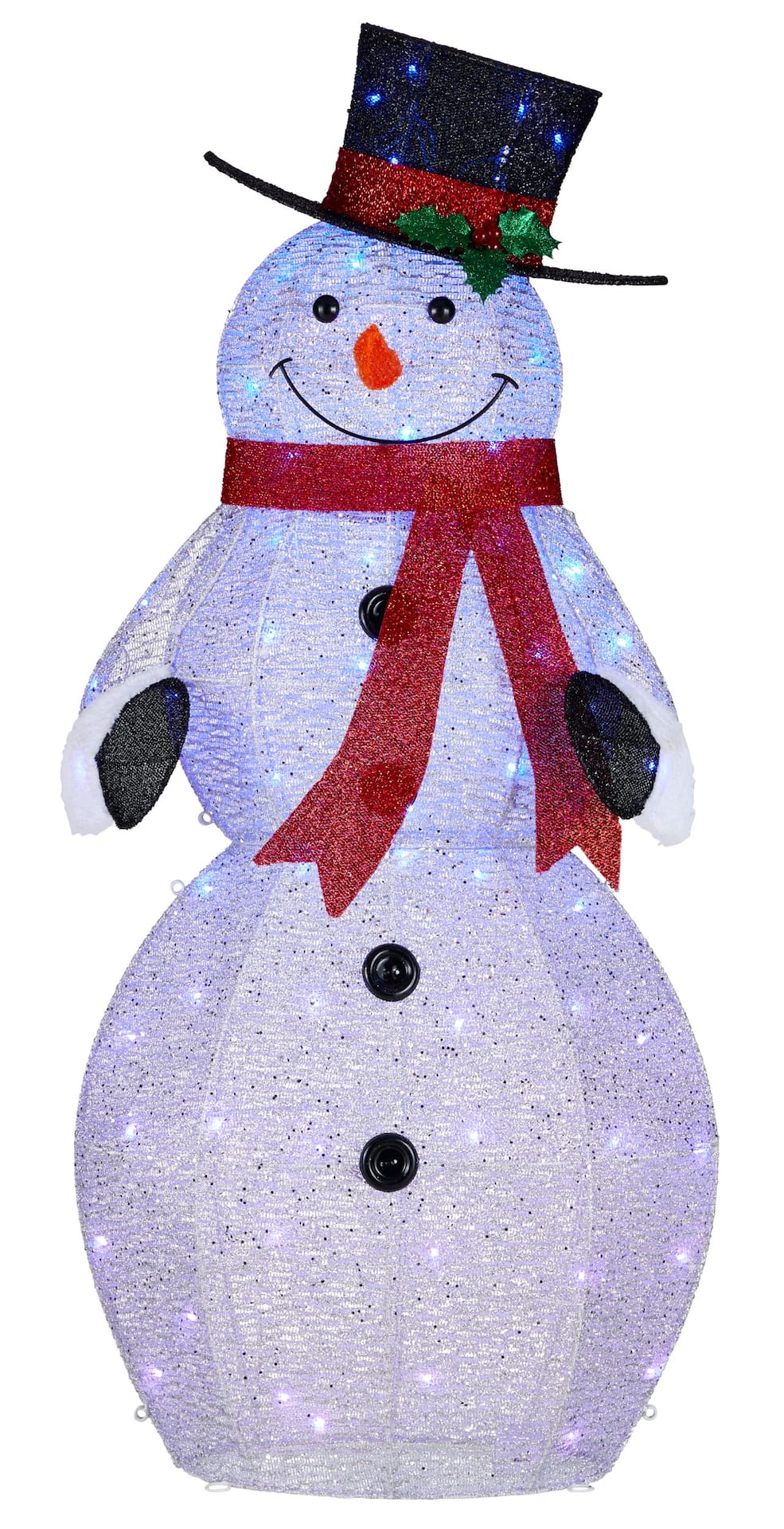 CANVAS Lightshow Snowman Christmas Decorations, 64 LED Colour-Changing  Lights, 4-ft