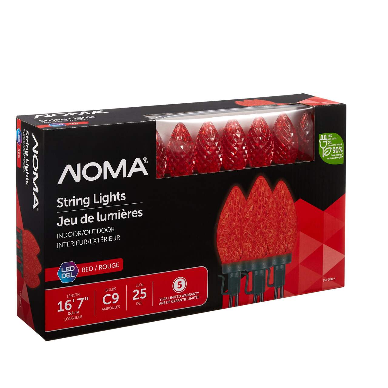NOMA Outdoor 25 C9 LED Lights, Red