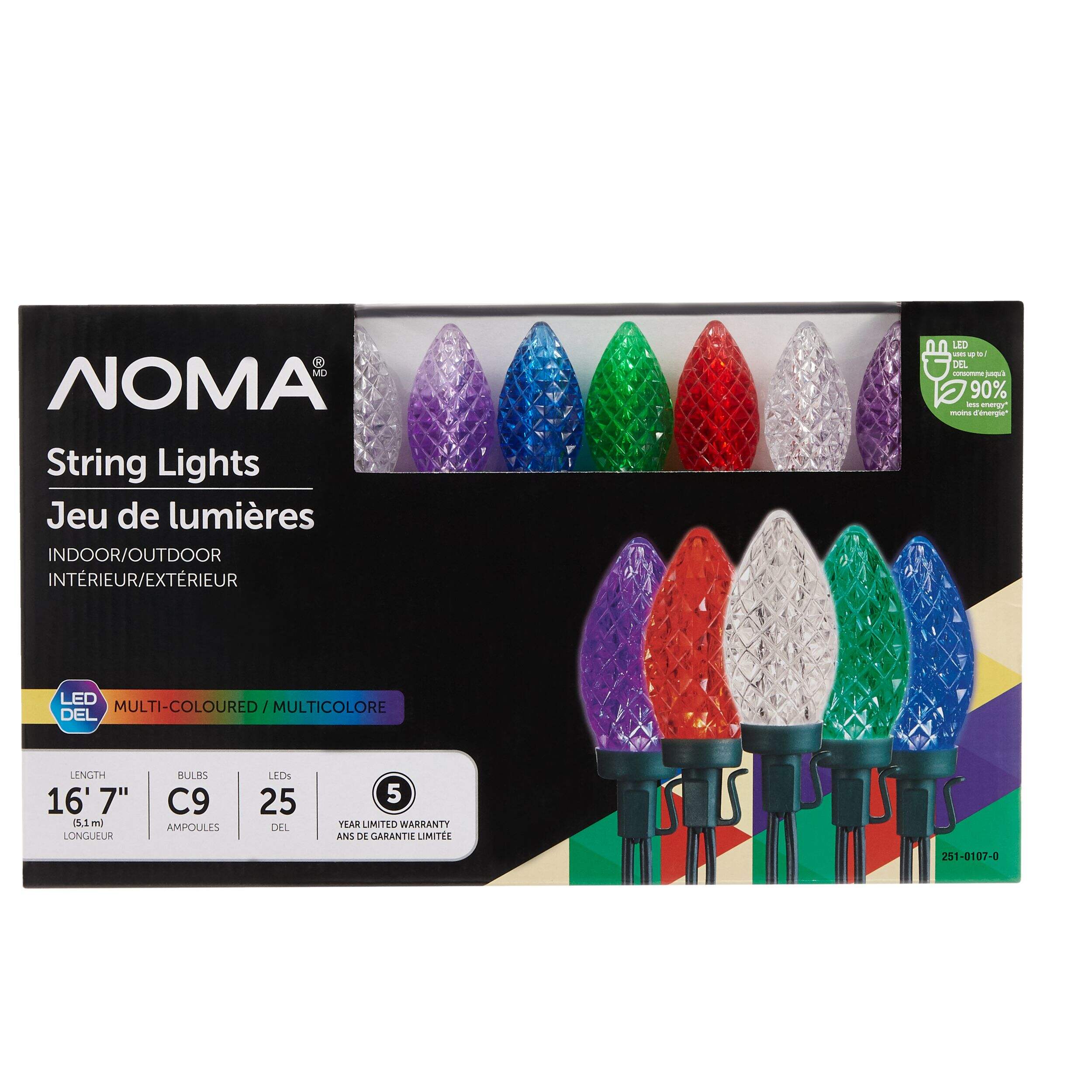 NOMA Outdoor 25 C9 LED Lights, Traditional Multicoloured Canadian Tire