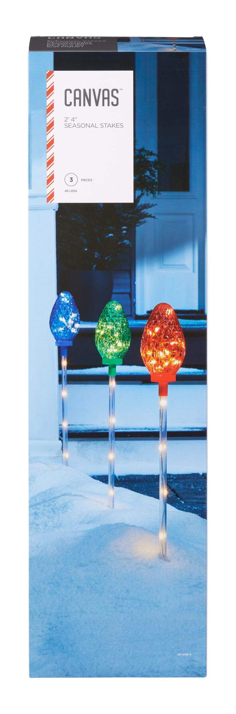 CANVAS Indoor & Outdoor Plastic Cone Bulb LED Stake Lights Set, 45 LEDs, 3-pc  Front_Elevated