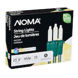 Mini lumières de Noël à DEL d'intérieur NOMA, blanc chaud, 70 ampoules, 23 pi 8 po Front_Angled_Right