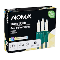 Mini lumières de Noël à DEL d'intérieur NOMA, blanc chaud, 70 ampoules, 23 pi 8 po Front_Angled_Right