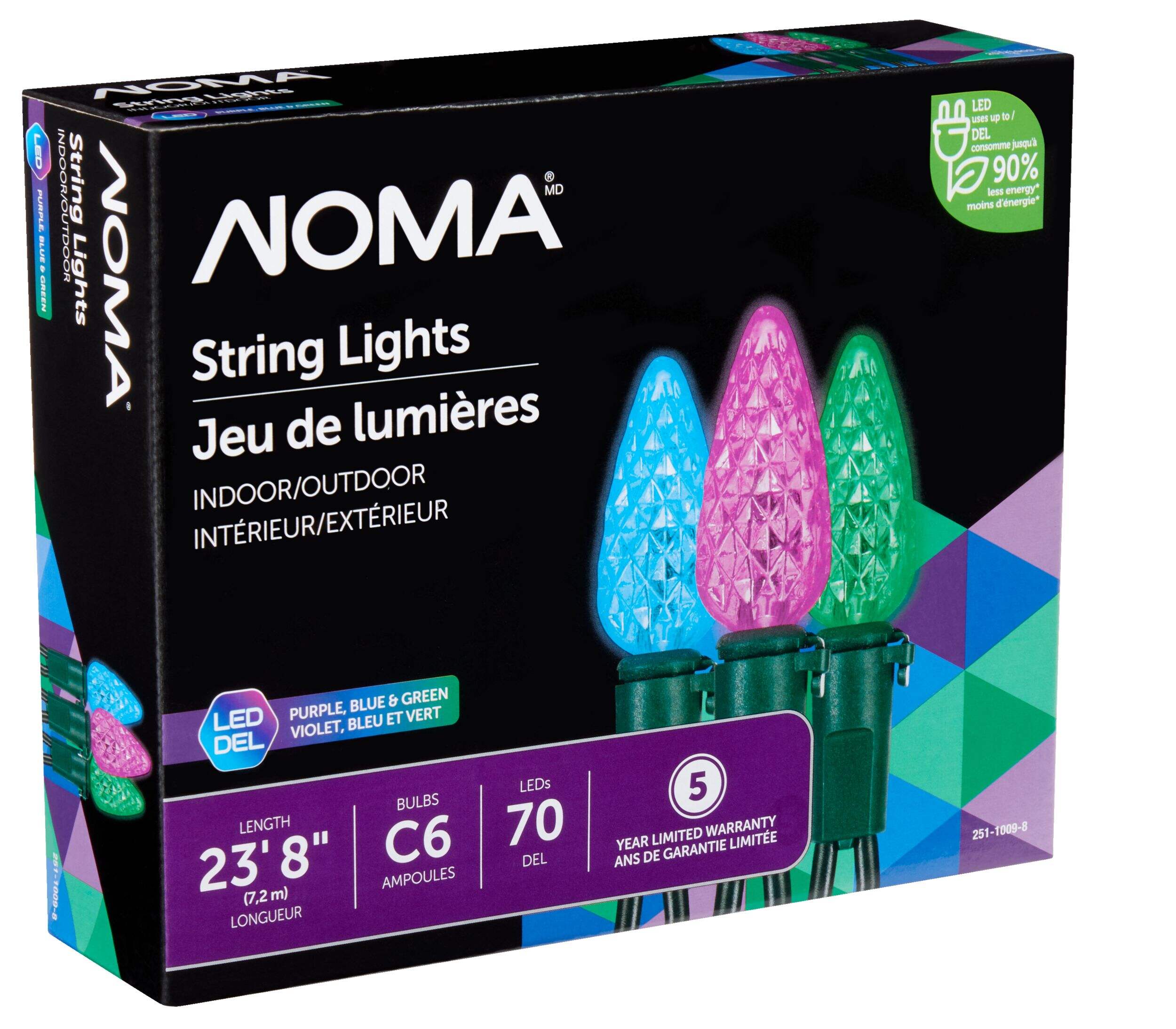 NOMA Outdoor C6 LED 70, Purple/Blue/Green Canadian Tire