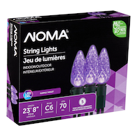 NOMA Outdoor C6 LED 70 Christmas Lights, 23-ft 8", Purple Front_Angled_Right