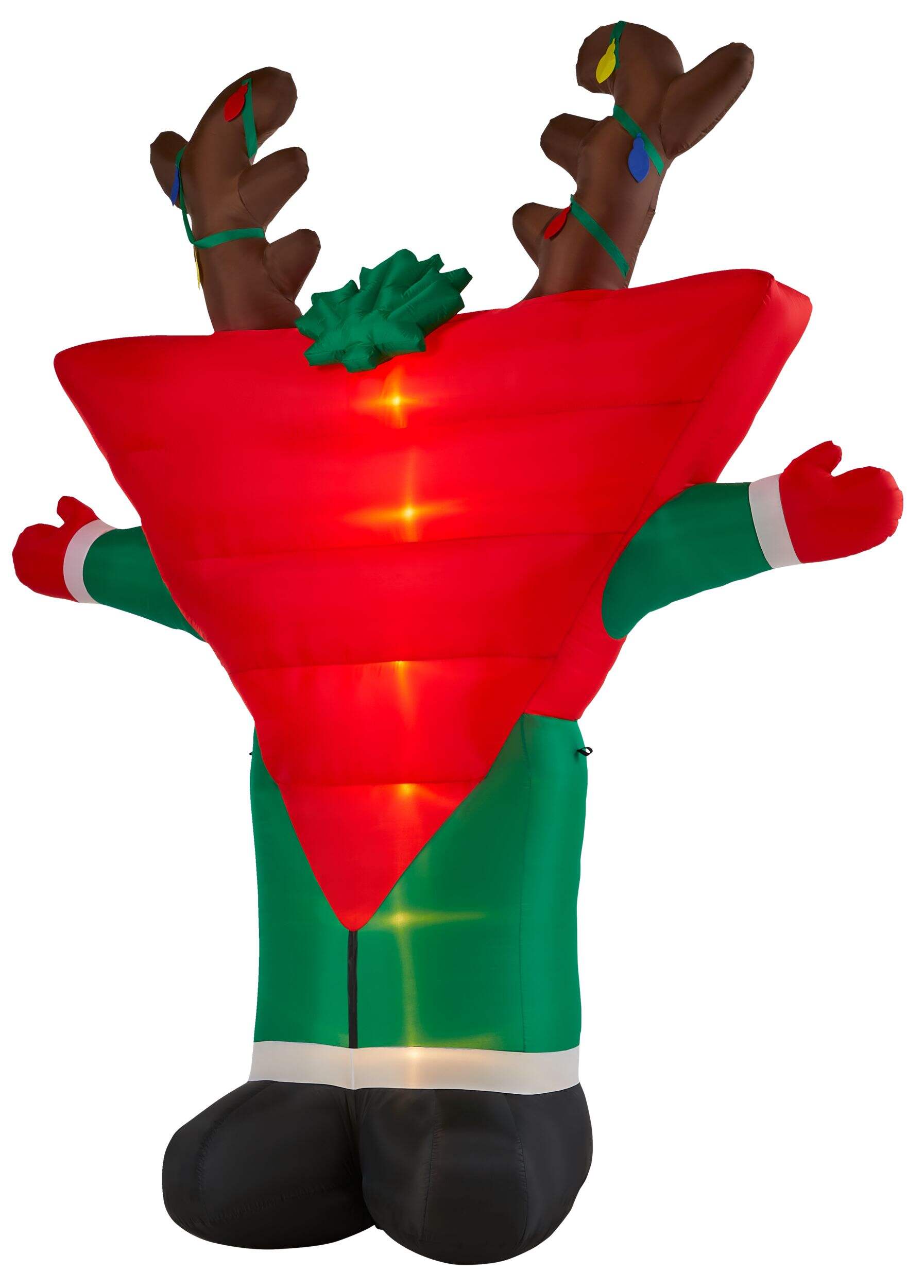 Gemmy Airblown® Canadian Tire Logo with Reindeer Antlers, Christmas