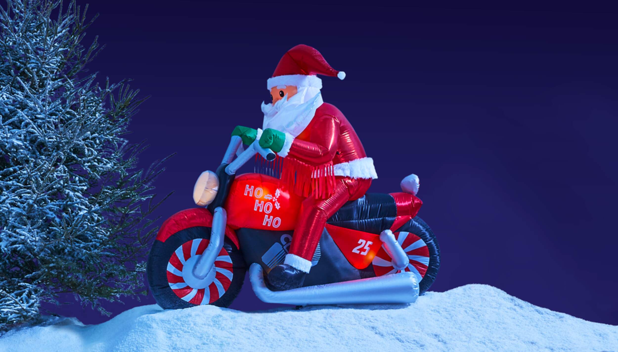 Santa On A Motorcycle Christmas Decoration 