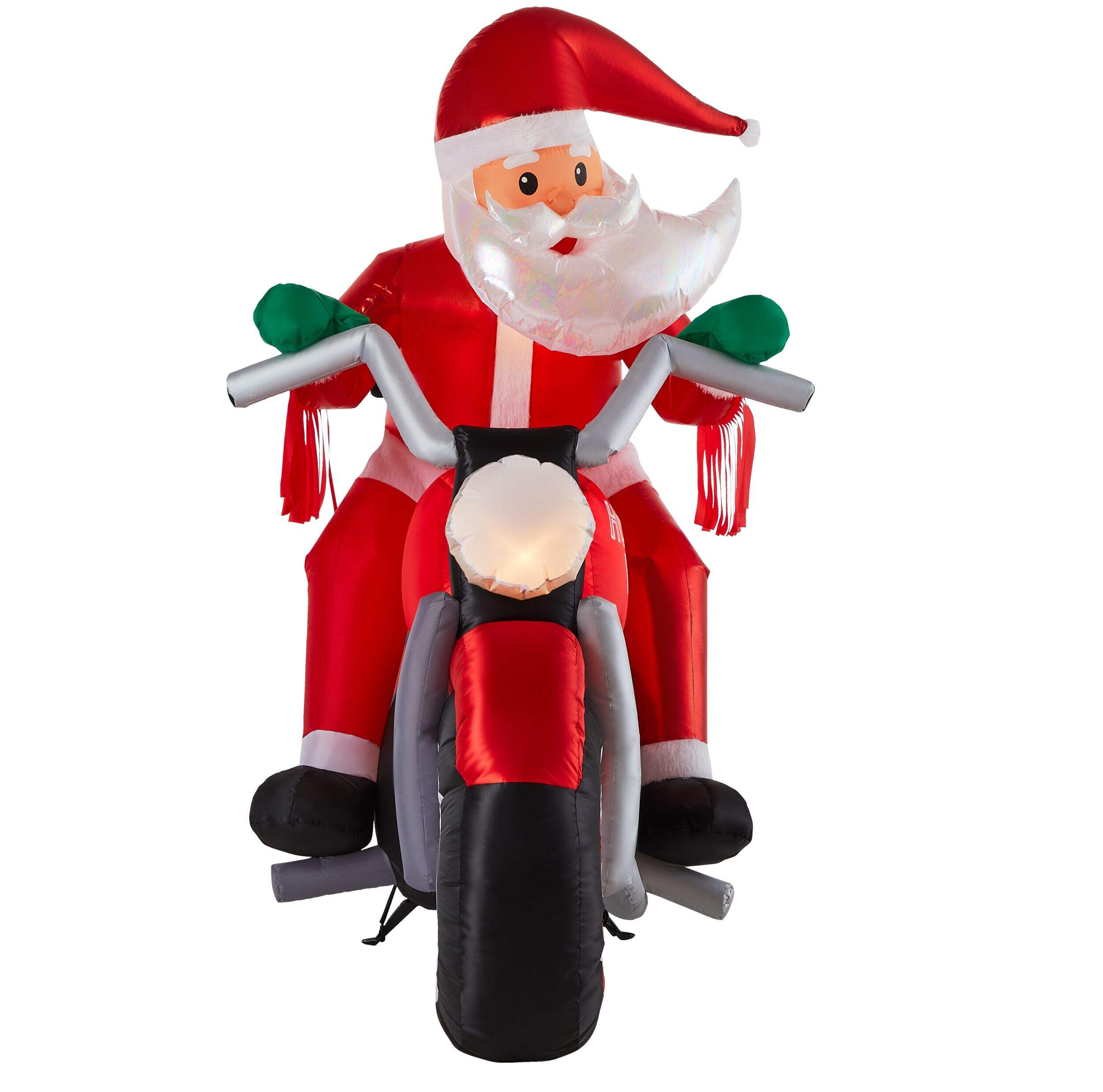 Gemmy Airblown® Luxe Santa on Christmas Candy Motorcycle Christmas