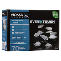 NOMA Advanced EverTough Weatherproof 70 C6 LED Christmas Lights, 23-ft 8-in, Pure White Front_Angled_Right