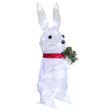 Décoration de Noël CANVAS à DEL en fil métallique, lapin arctique blanc, 26 po Front_Three_Fourths_Angled_Right