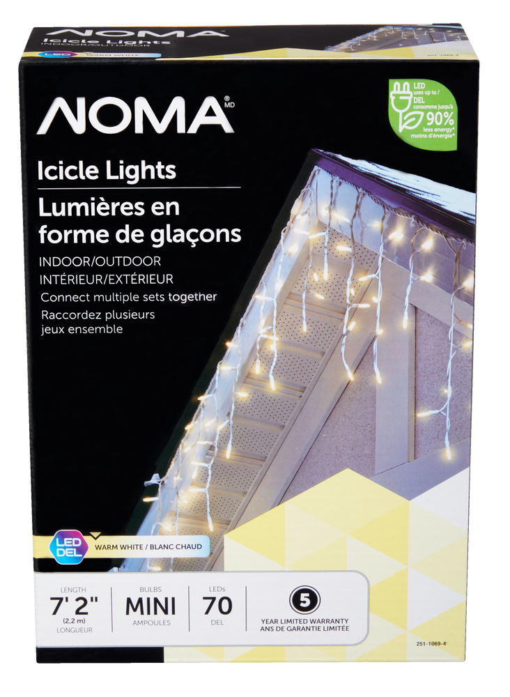 noma icicle lights warm white