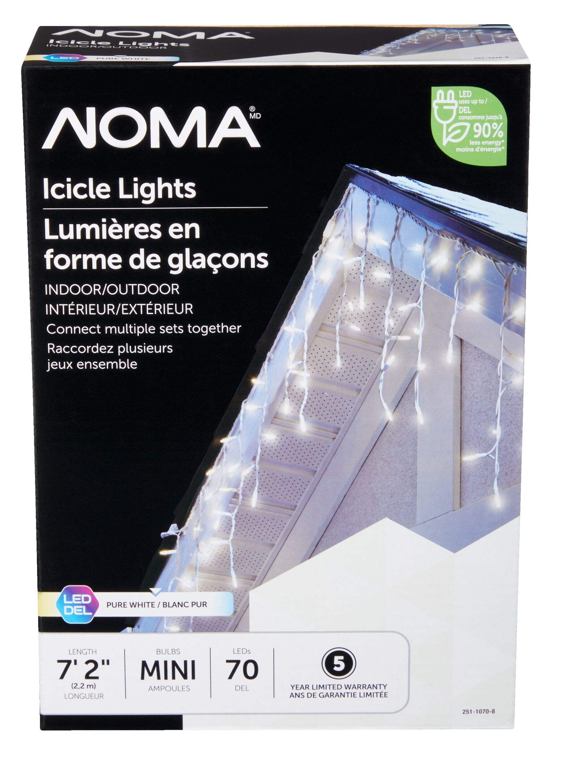 NOMA Icicle LED Lights, 70pc, Pure White Canadian Tire