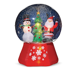 Gemmy Airblown® Pre-Lit Indoor/Outdoor Snow Globe with Santa & Snowman Motion Christmas Decoration, 6-ft Front_Flat