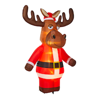 Gemmy Airblown® Pre-Lit Indoor/Outdoor Moose Santa Christmas Decoration, 9.5-ft