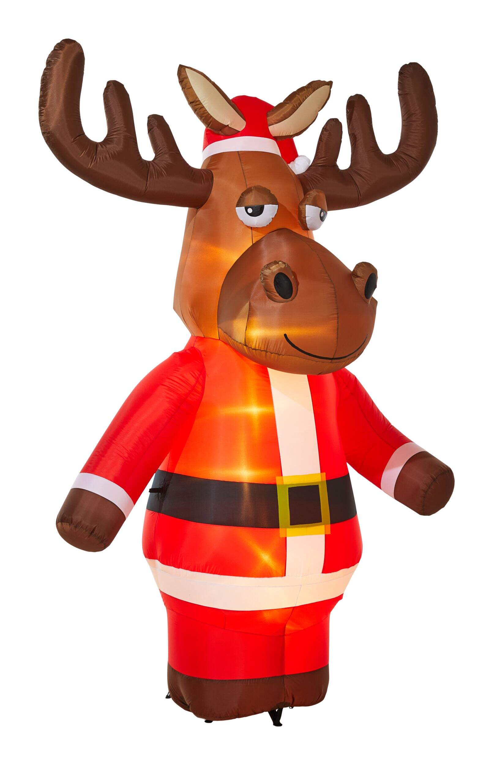 Gemmy Airblown® Pre-Lit Indoor/Outdoor Moose Santa Christmas Decoration, 9.5-ft Front_Three_Fourths_Angled_Right