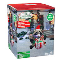 Airblown Racoon Stealing Gift, 4.5-ft Front_Three_Fourths_Angled_Right