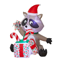 Airblown Racoon Stealing Gift, 4.5-ft Front_Three_Fourths_Angled_Left