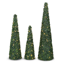 Arbres topiaires coniques scintillants Canvas, 3 pi, 4 pi et 5 pi