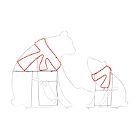 Famille d'ours décorative de Noël néon illuminé Noma, paq. 2 Front_Flat