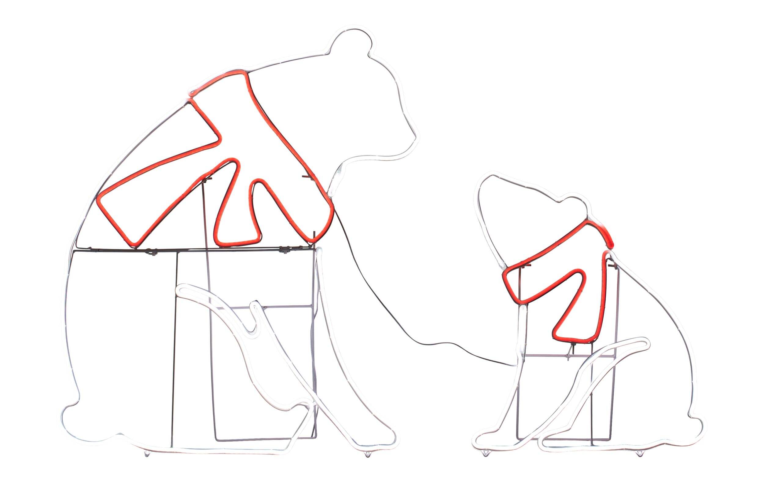 Noma Pre-Lit Neon Bear Family Christmas Decoration, 2-pc Front_Flat