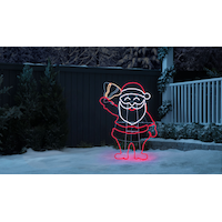 Noma Pre-Lit Neon Santa with Bell Motion Christmas Decoration, 4-ft Front_Flat