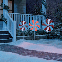 Décoration de Noël illuminée pour l'extérieur NOMA, canne de Noël en mouvement Front_Flat