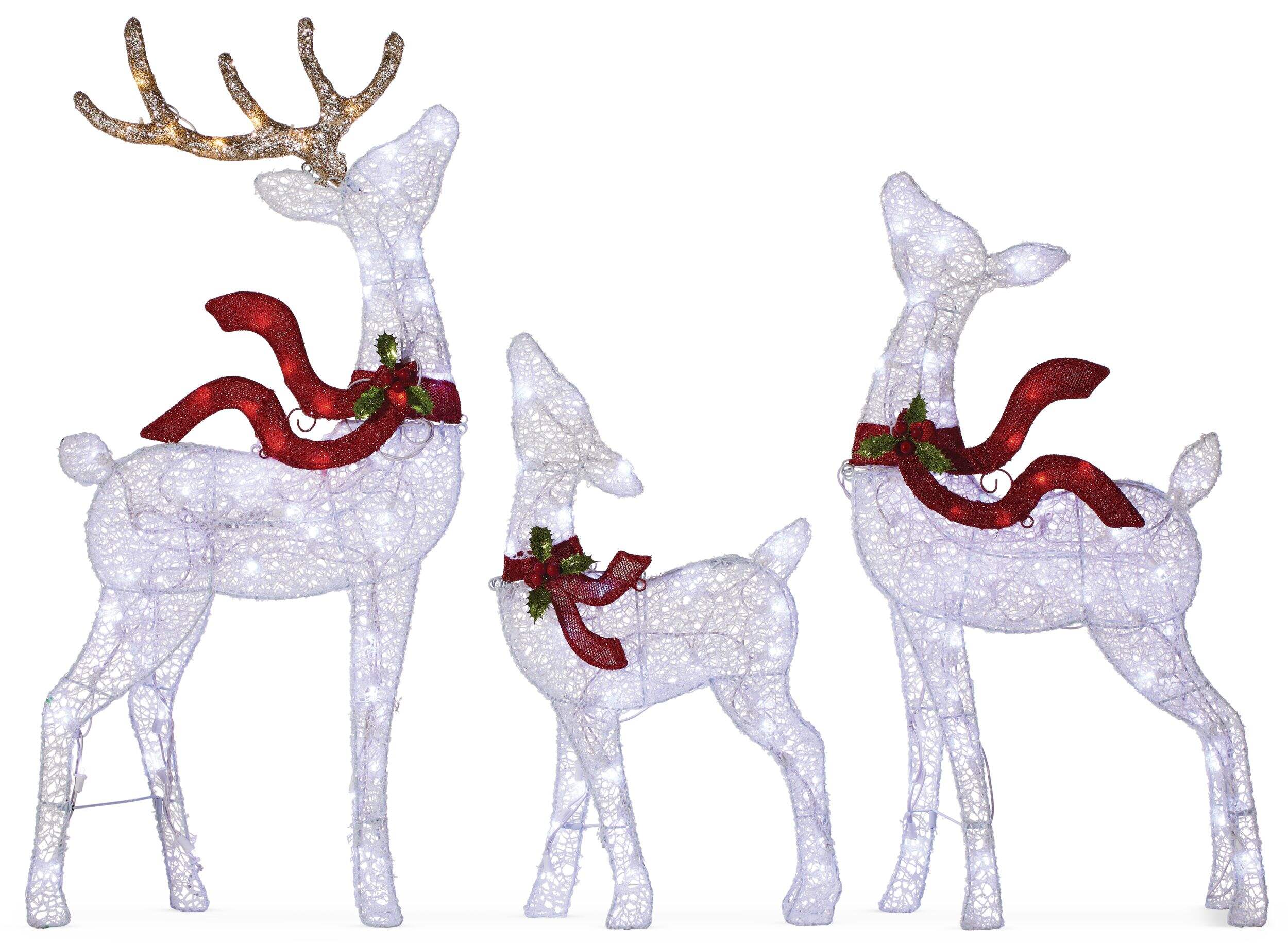 CANVAS LED Indoor/Outdoor Arctic Deer, 3-pk, Assorted Sizes Front_Flat