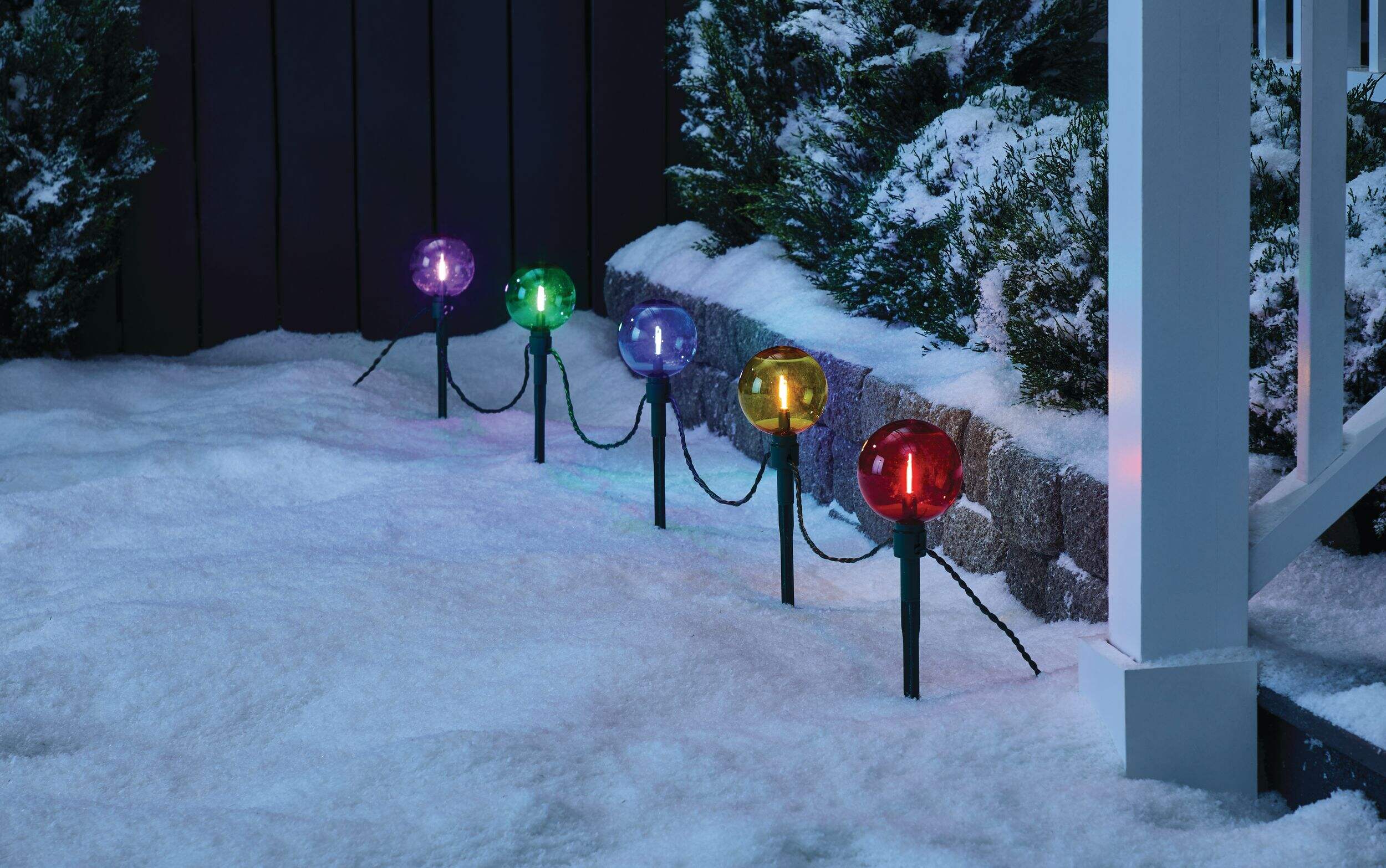 For Living Multicolour Indoor/Outdoor Stake Lights, 5-pk Front_Angled_Left