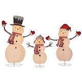 CANVAS Whimsical Snow Family, 3-pc, Assorted Sizes Front_Flat
