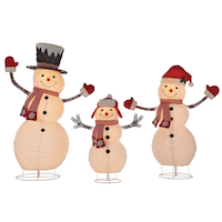 CANVAS Whimsical Snow Family, 3-pc, Assorted Sizes Front_Flat