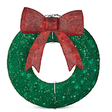 CANVAS Twinkling Wreath with 80 Red/Green LEDs, 30-in Front_Flat