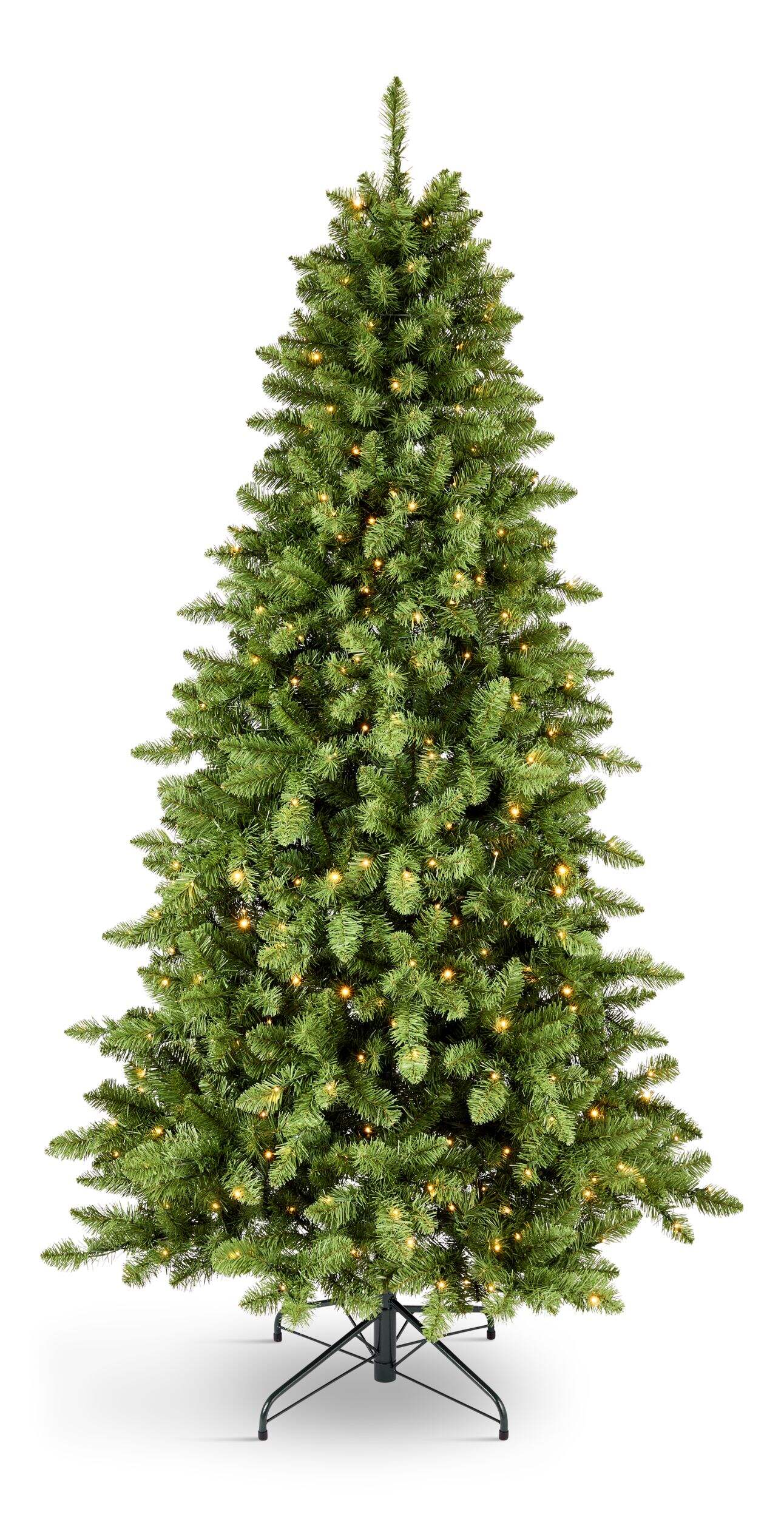 NOMA Wesley Pre-Lit Christmas Tree with 450 Twinkle LEDs, Spruce, 7-ft Front_Flat