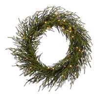 CANVAS Pre-Lit Spruce Wreath, 30-in