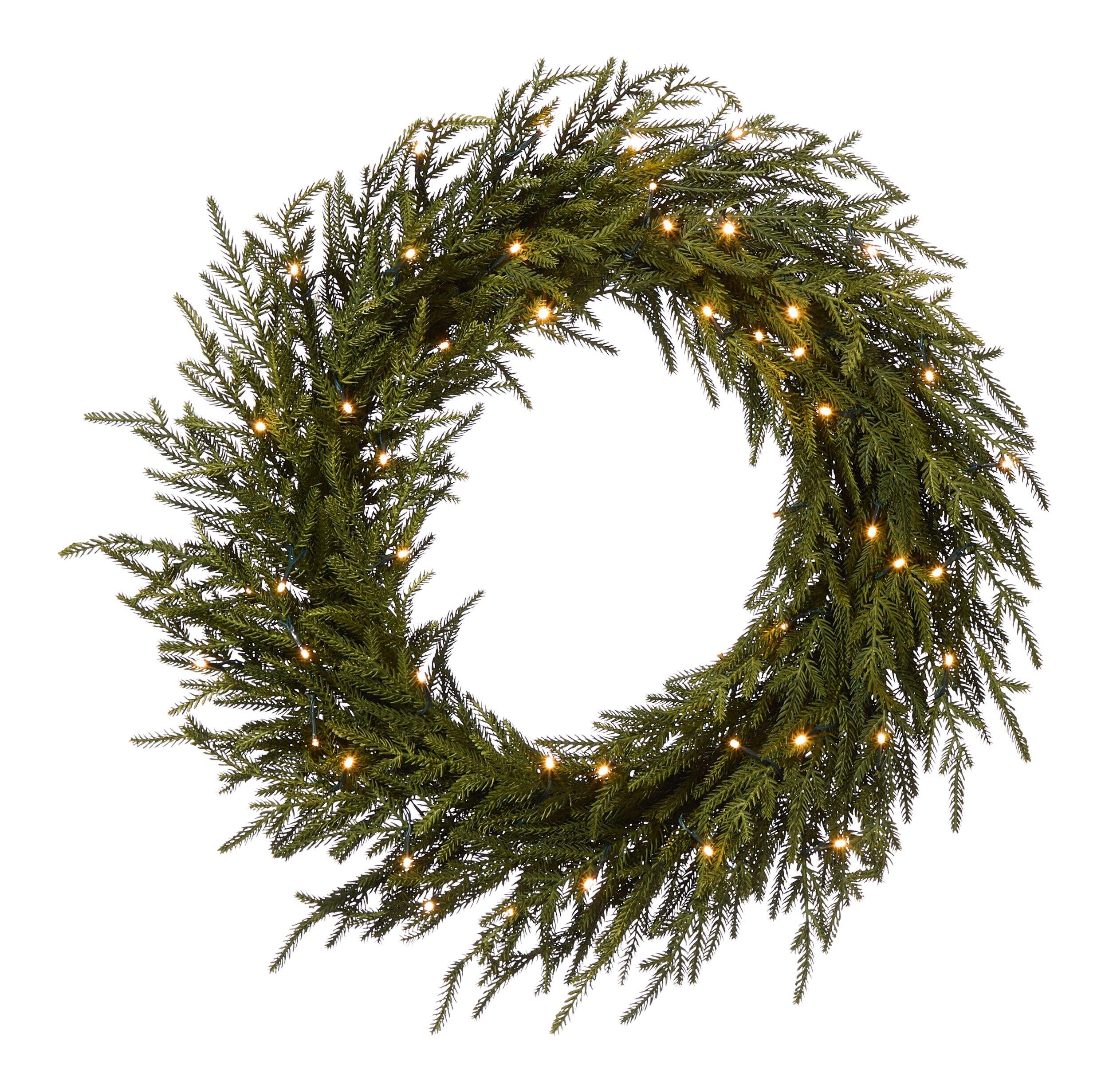 Couronne de sapin illuminée CANVAS, 30 po Front_Flat