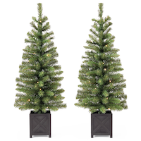 Arbre de Noël artificiel Patton illuminé en pot avec base en plastique NOMA, 3,5 pi, paq. 2 Front_Flat