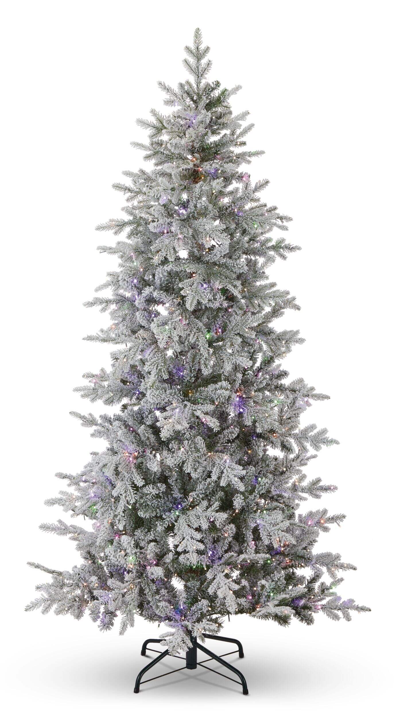 NOMA Glisten - Sapin de Noël enneigé illuminé, ampoules DEL, multicolore, 7,5 pi Front_Flat
