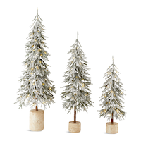 Sapins en pot illuminés floqués vers le bas CANVAS, paq. 3 Front_Elevated