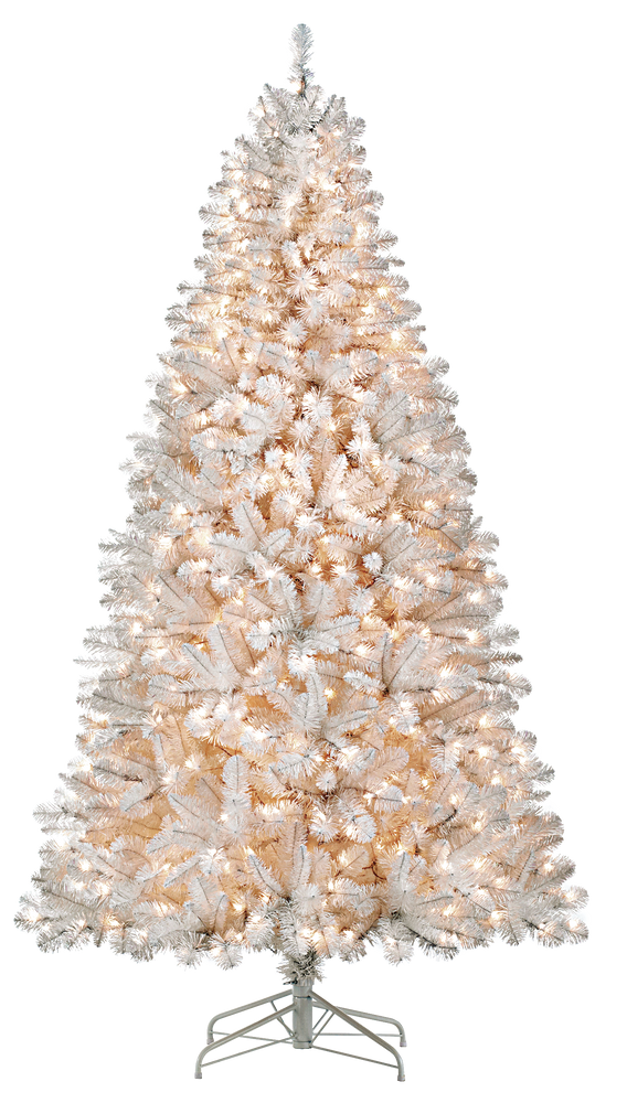 7ft pre lit white christmas tree