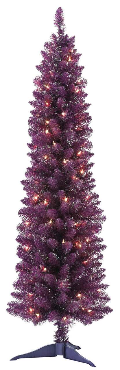 NOMA Pre-Lit Bristle Colour Christmas Tree, 4.5-ft