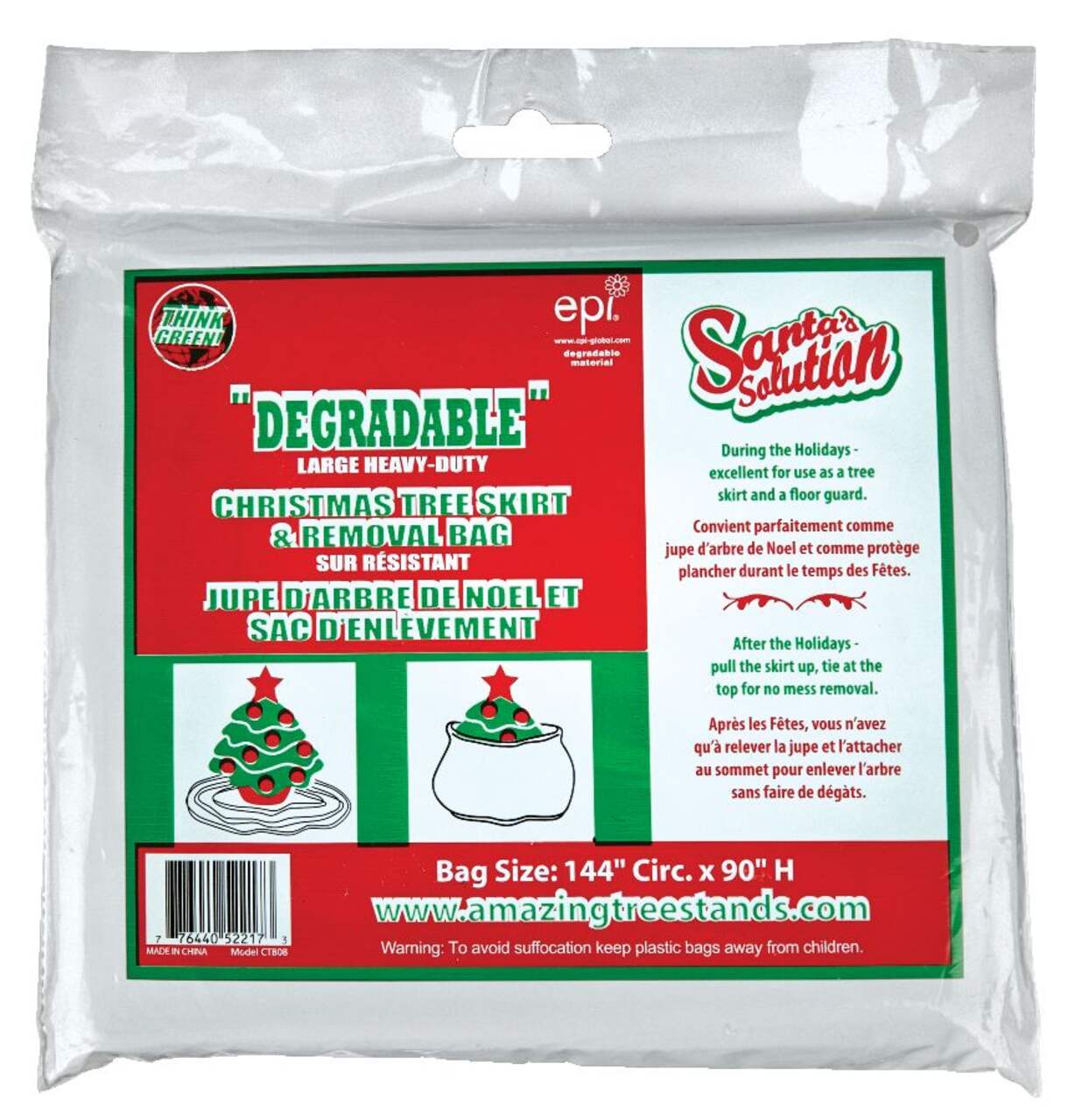 Santa Solution Biodegradable Christmas Tree Skirt and Bag