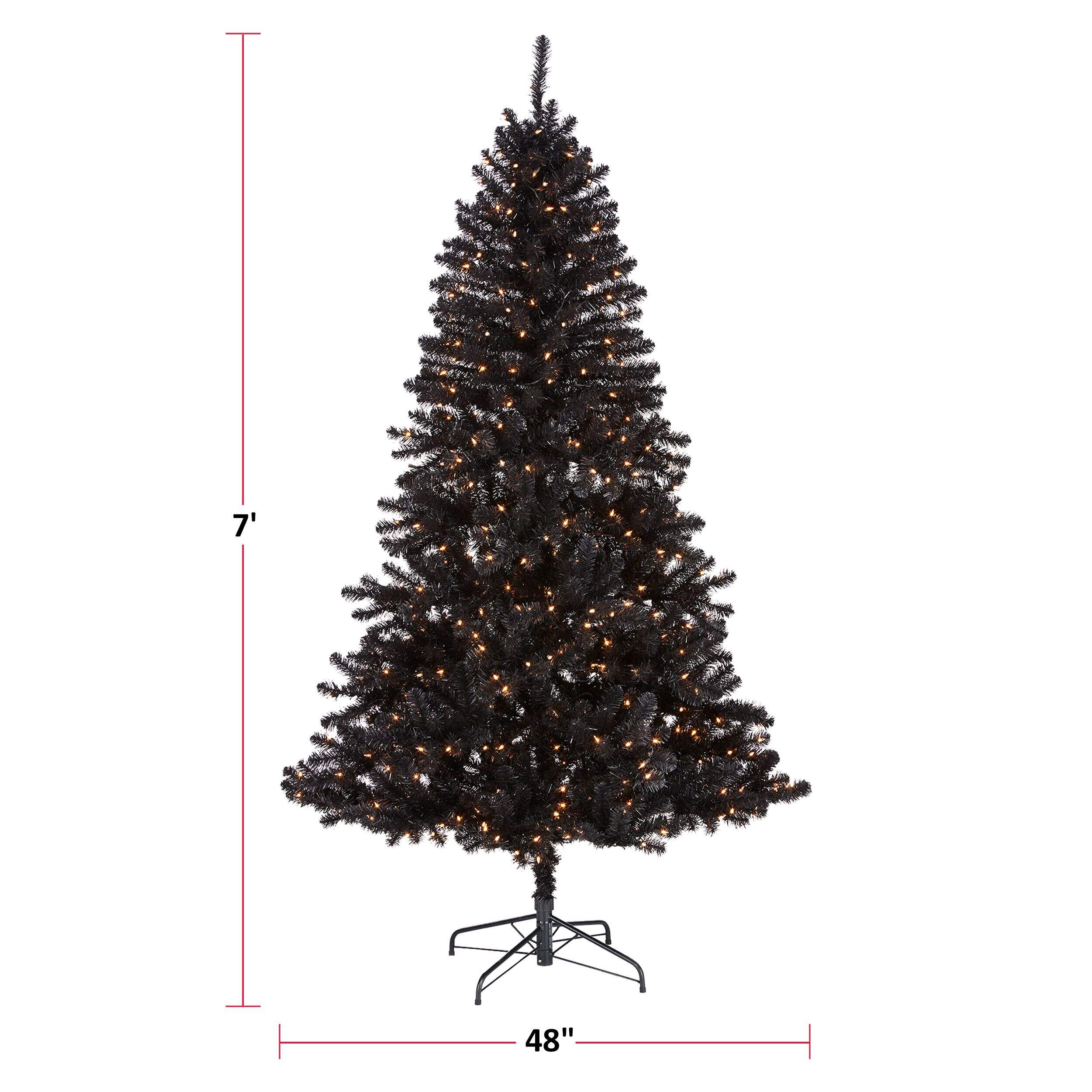 NOMA Prelit Alaskan Black Christmas Tree with Tree Stand, 450