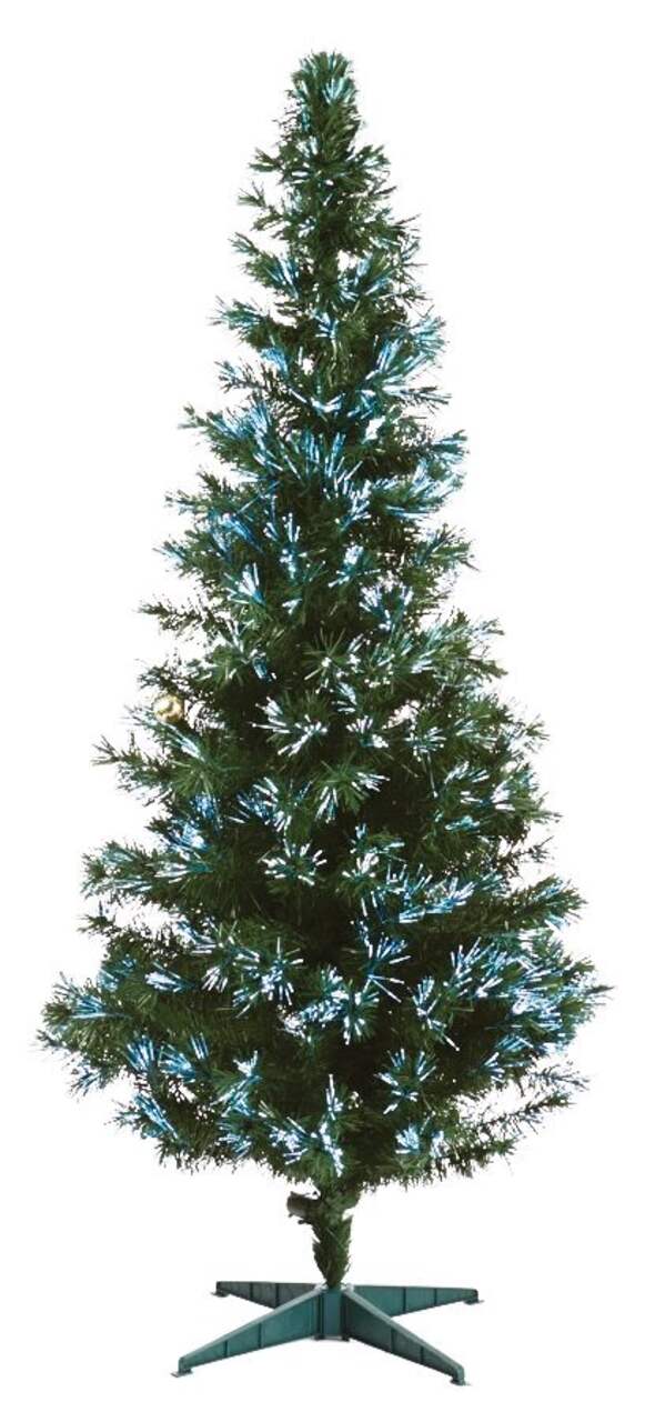 NOMA Pre-Lit Fiber Optic Christmas Tree with Tree Stand, Multi-Colour LED  Lights, 7-ft