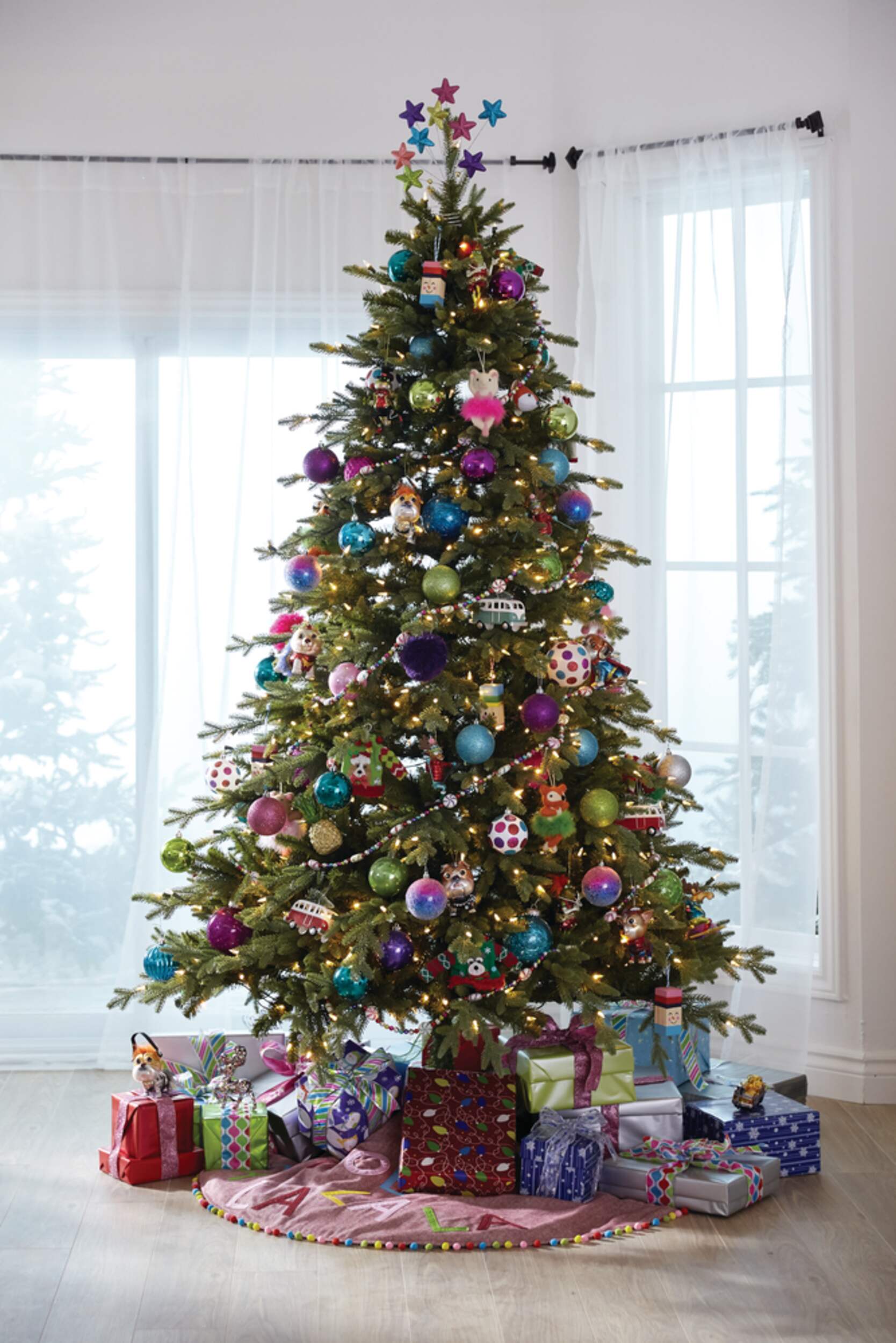 CANVAS Pre-Lit Colour-Changing Appalachian Pine Christmas Tree, 7.5-ft ...