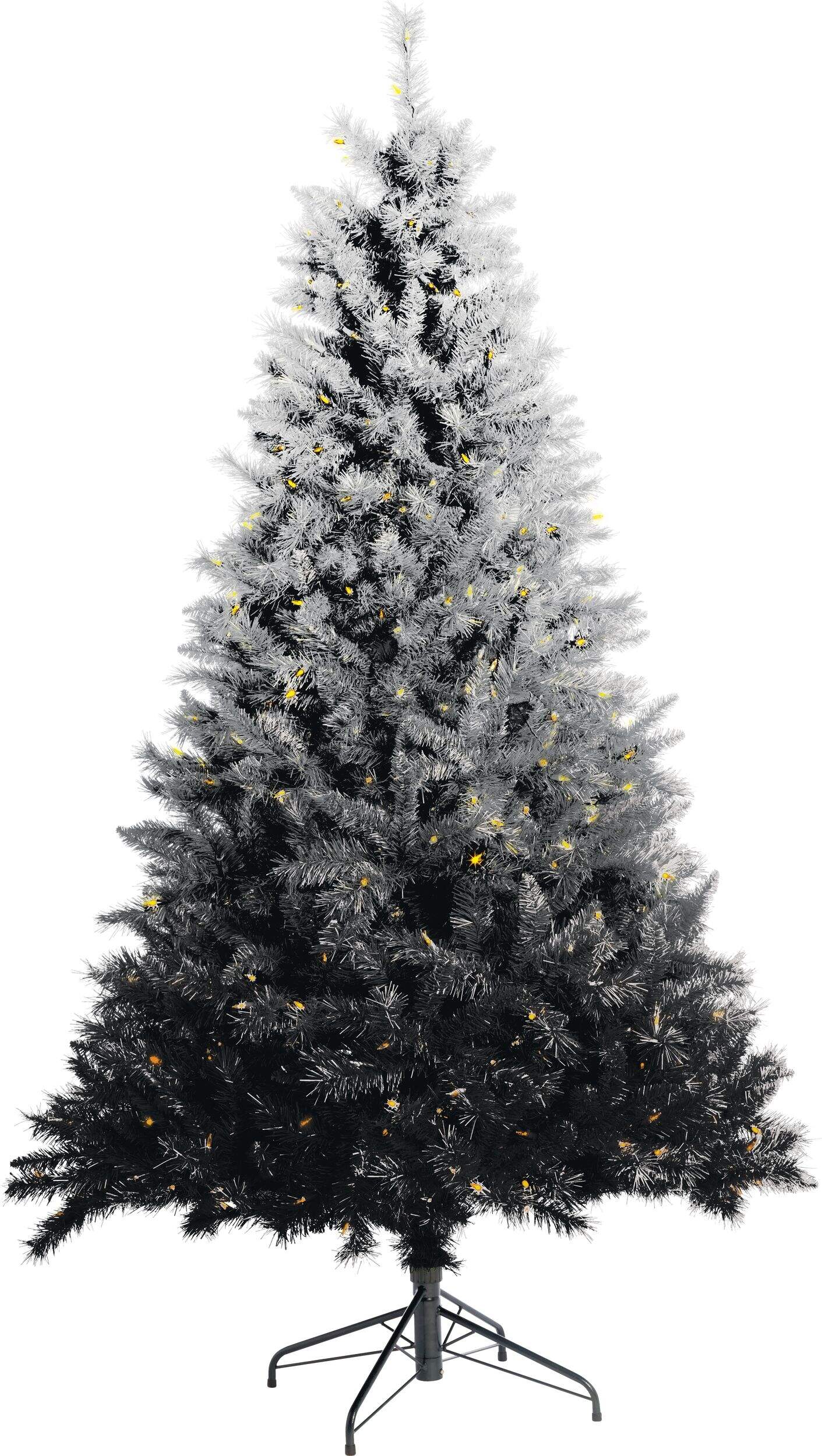 NOMA Pre-Lit Silver Ombre Tinsel Tree, 7-ft Front_Flat