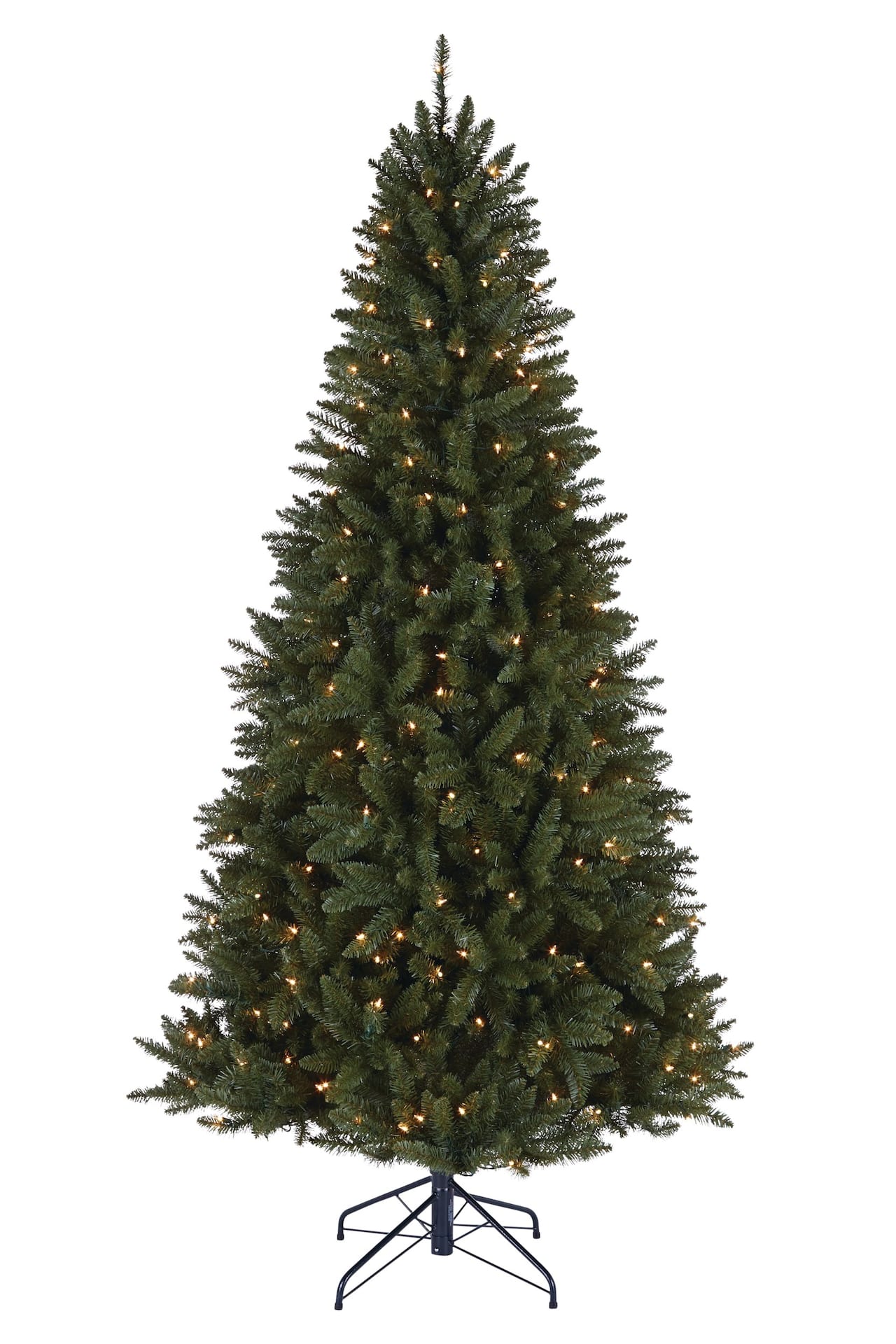 NOMA Pre Lit Half Christmas Tree with Tree Stand 200 Incandescent Lights Green 7 ft