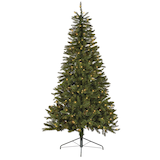 NOMA Pre-Lit Half Christmas Tree with Tree Stand, 200 Incandescent Lights, Green, 7-ft Front_Flat