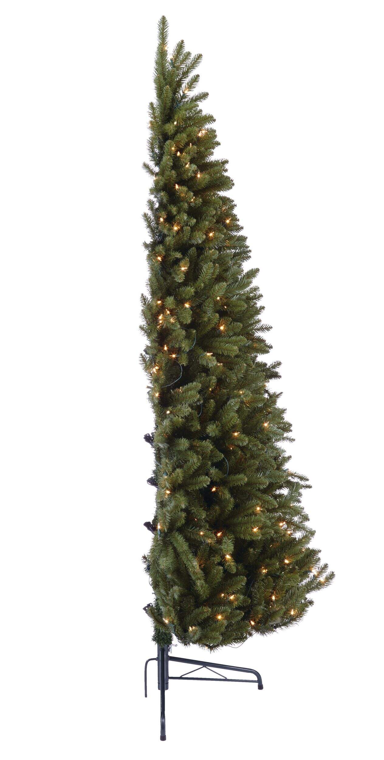 NOMA PreLit Half Christmas Tree with Tree Stand, 200 Incandescent
