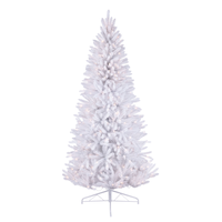 NOMA Pre-Lit Half Christmas Tree with Tree Stand, 200 Incandescent Lights, White, 7-ft Front_Flat