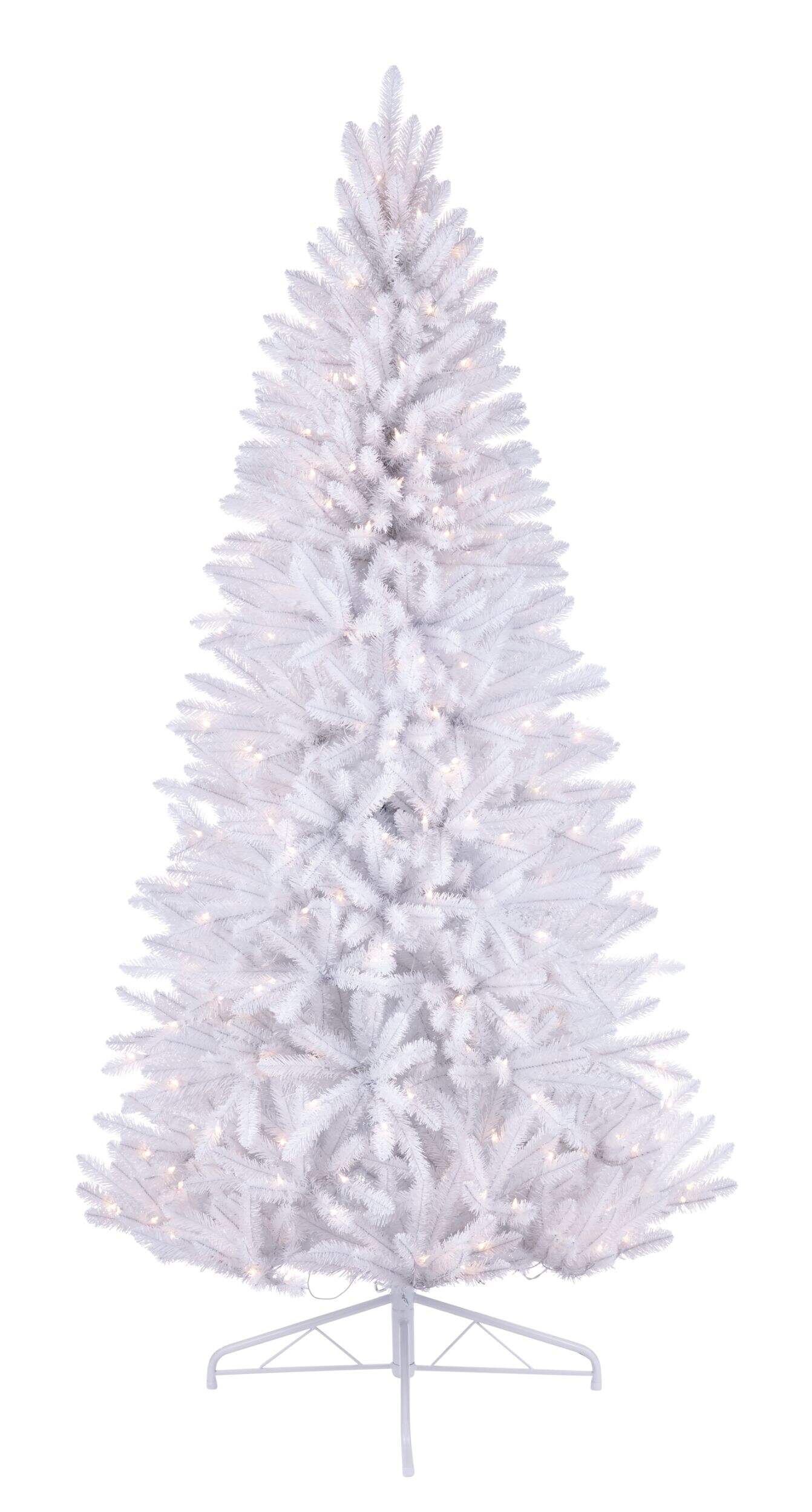 NOMA - Demi sapin de Noël illuminé avec support, 200 ampoules incandescentes, blanc, 7 pi Front_Flat