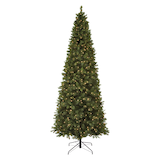 NOMA Pre-Lit Slim Christmas Tree with Tree Stand, 600  Incandescent Lights, 9-ft Front_Flat
