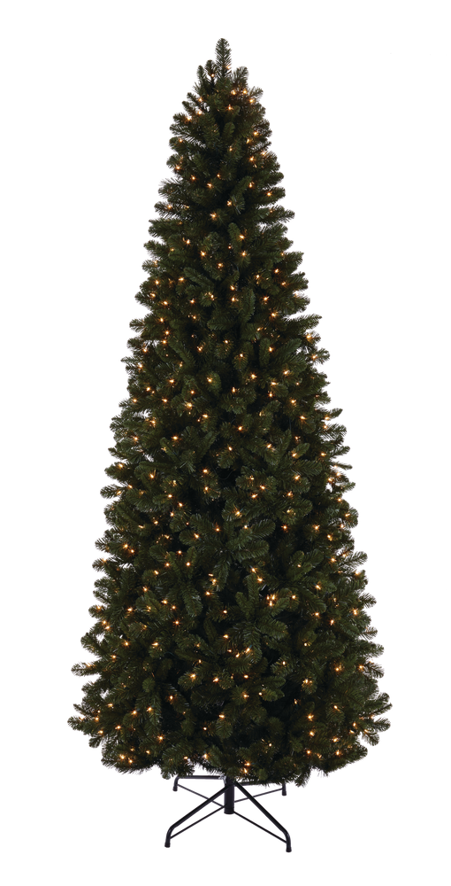 NOMA PreLit Slim Christmas Tree with Tree Stand, 600 Incandescent Lights, 9ft Canadian Tire